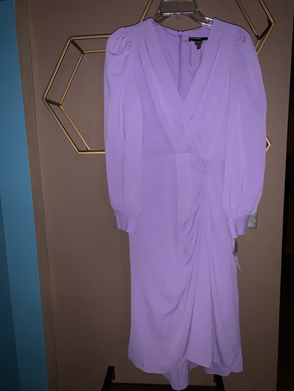 Maggy London Lilac Wrap Midi Dress